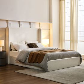 Carmen Upholstered Wingback Bed / Upholstered Platform Bed Frame / 52" High Headboard / Simplicity / Minimalist / No Box Spring Needed / Californ