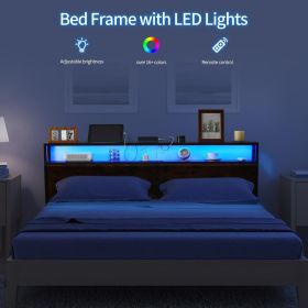 Metal Bed Frame with Headboard Thick Sturdy Heavy Duty Noise-Free Slats Platform Bedframe