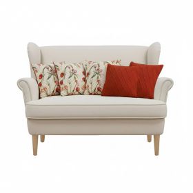 5PC 17.7inches Botanical Floral Light Pillowcase & Classic Red Diamond Knit Pillow Cover Set for Home Décor