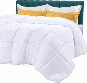 Utopia Bedding Comforters Twin Size, All Season Duvet Insert, Down Alternative Box Stitched Bed Comforter with Corner Tabs, Machine Washable (Whi