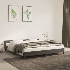 Bed Frame With Headboard Dark Grey Velvet California King Modern