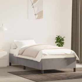 Bed Frame without Mattress Light Gray 39.4"x79.9" Twin XL Velvet