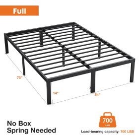 Heavy Duty Metal Bed Frame with Sturdy Steel Slat Support, No Box Spring Needed (size: Full)