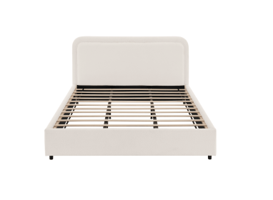 Nyssa Bed Frame with Sherpa Headboard (size: queen)
